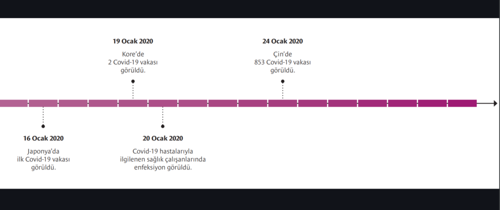 Covid-19 salgının ilk günden yaşanan olayları kronolojik sırası ile belirtiliyor.